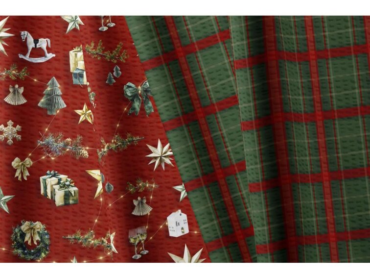 Krepové obliečky Kúzlo Vianoc - červené - duo