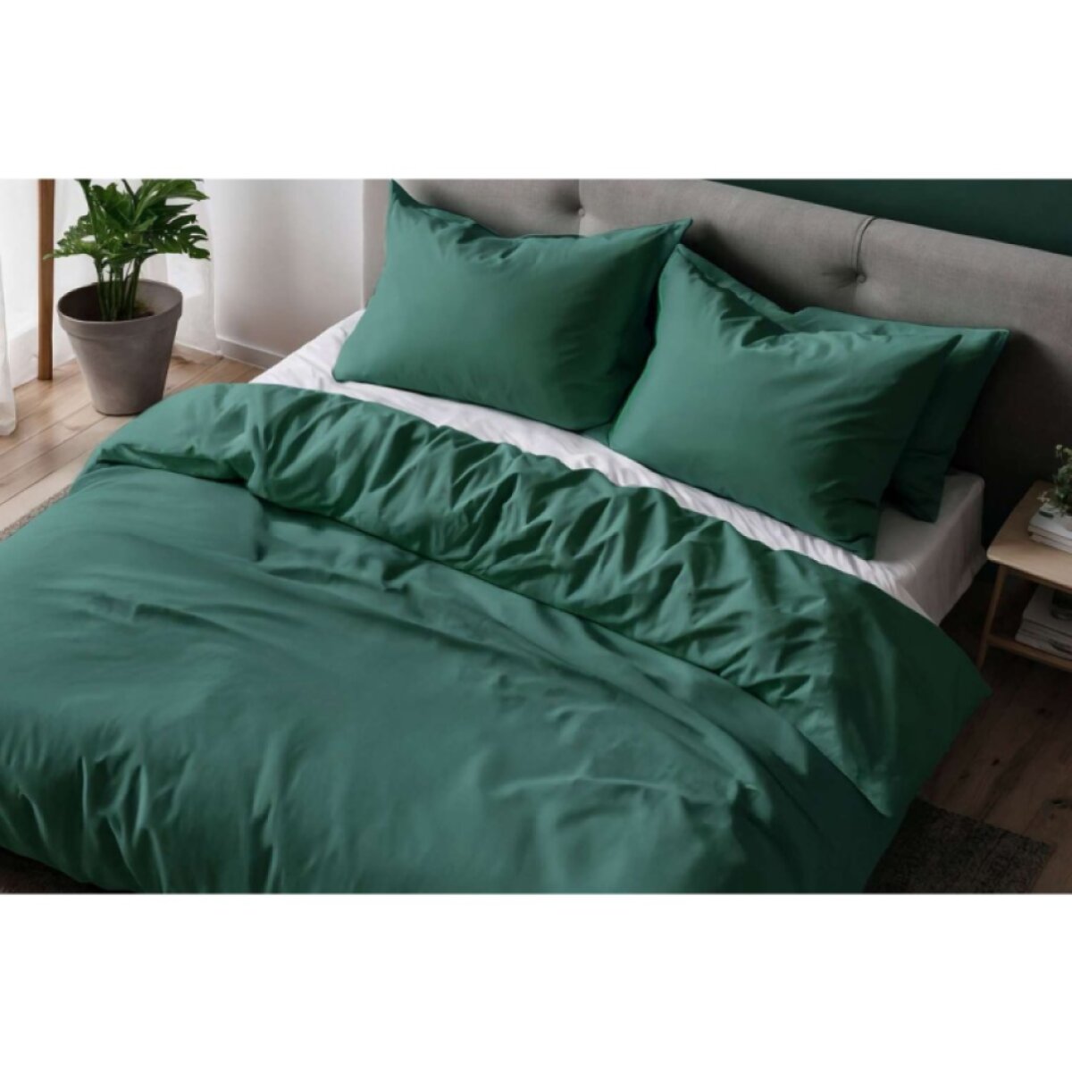Perkálové bavlnené obliečky Jednofarebné perkálové - malachite 2