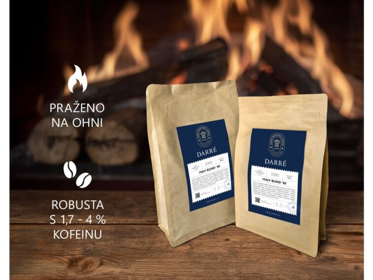 Prémiová zrnková káva Italy Blend °89 - 75% Arabika, 25% Robusta