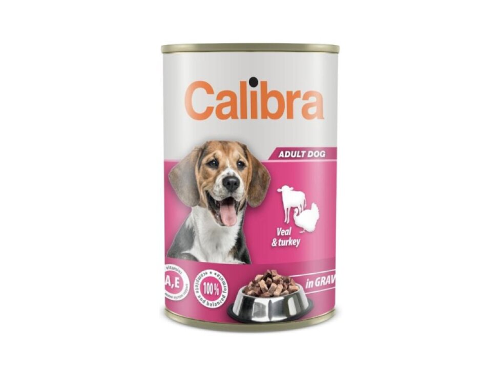 Calibra Dog konz. Veal & turkey in gravy 1240 g