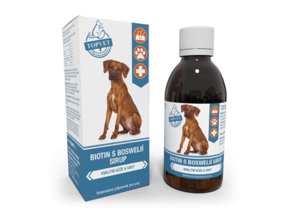 Topvet Biotin s boswelií - sirup pro psy 200 ml