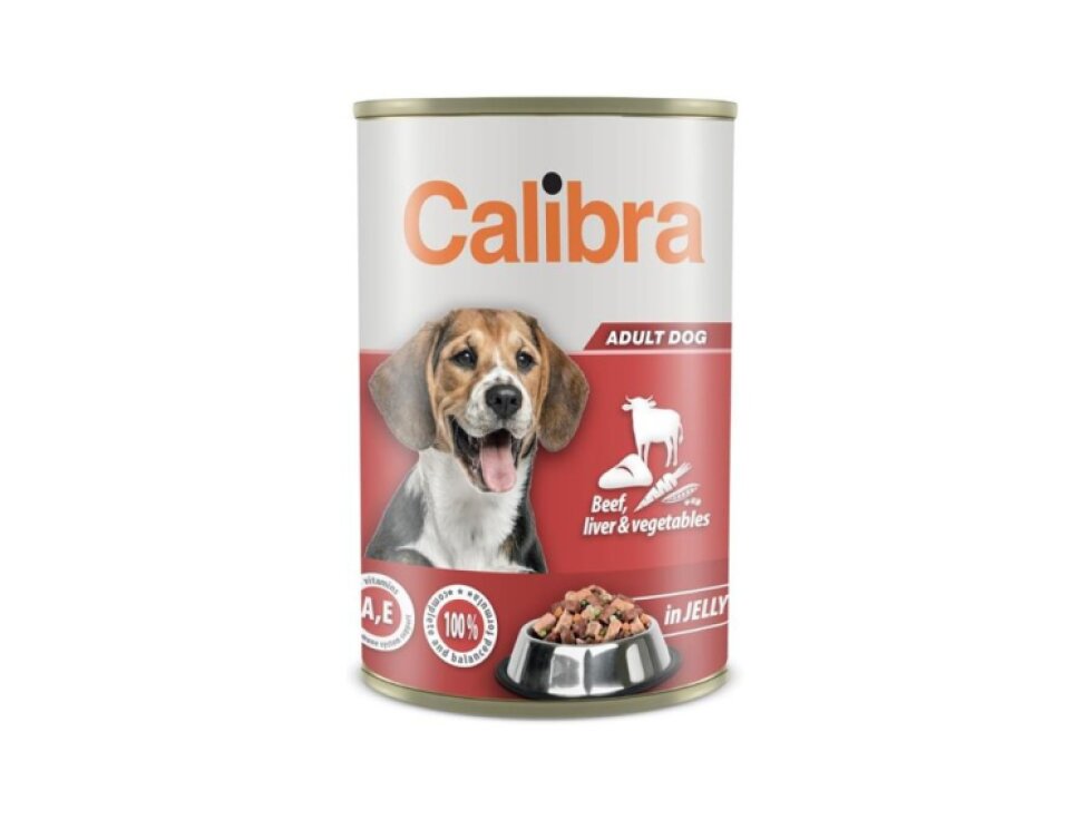 Calibra Dog konz. Beef, liver & vegetables in jelly 1240 g