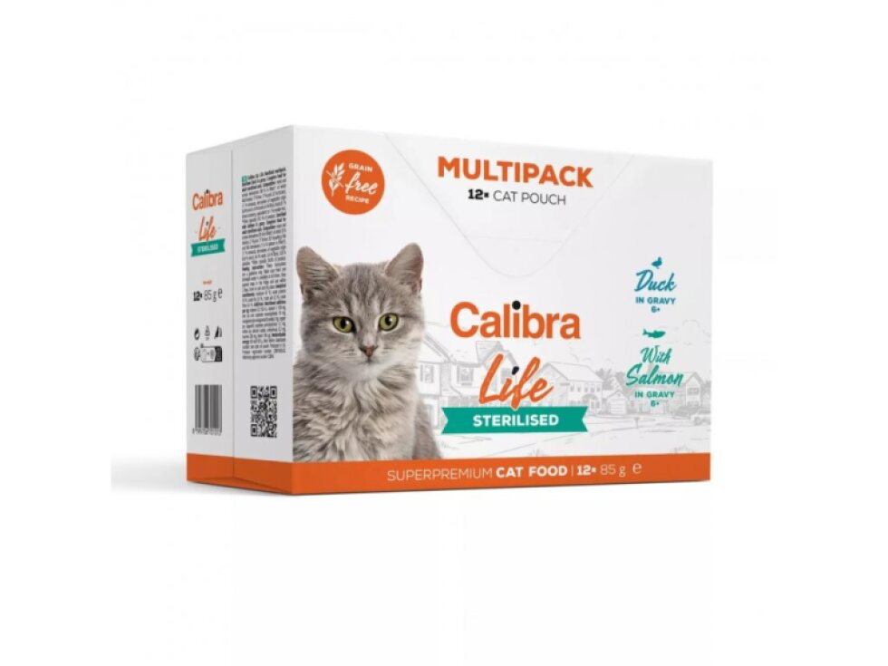 Calibra Cat Life kaps. Sterilised Multipack in gravy 12x85g