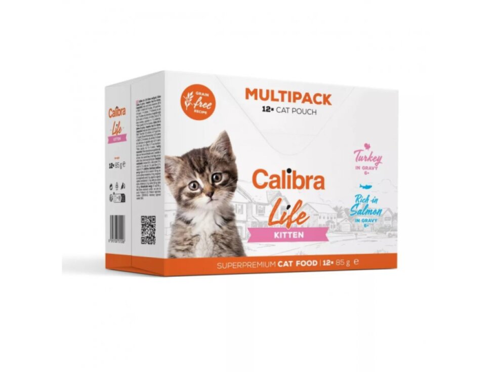 Calibra Cat Life kaps. Kitten Multipack in gravy 12x85g