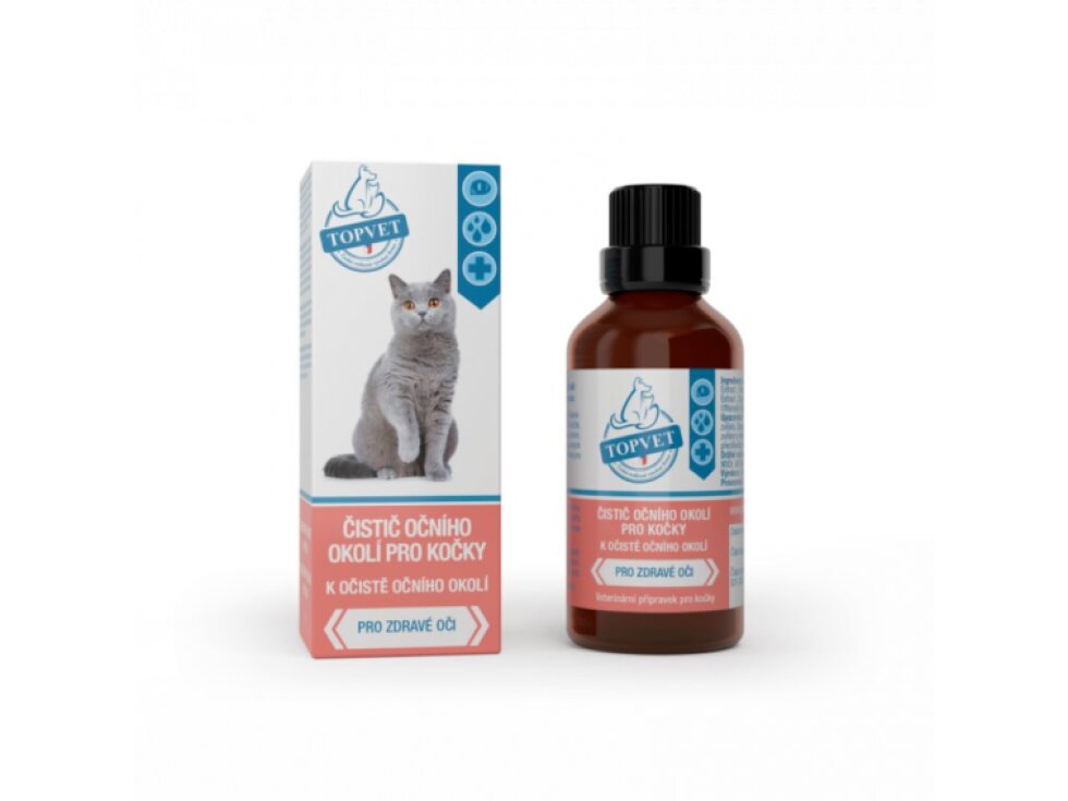 Topvet Čistič očního okolí – roztok pro kočky 50 ml