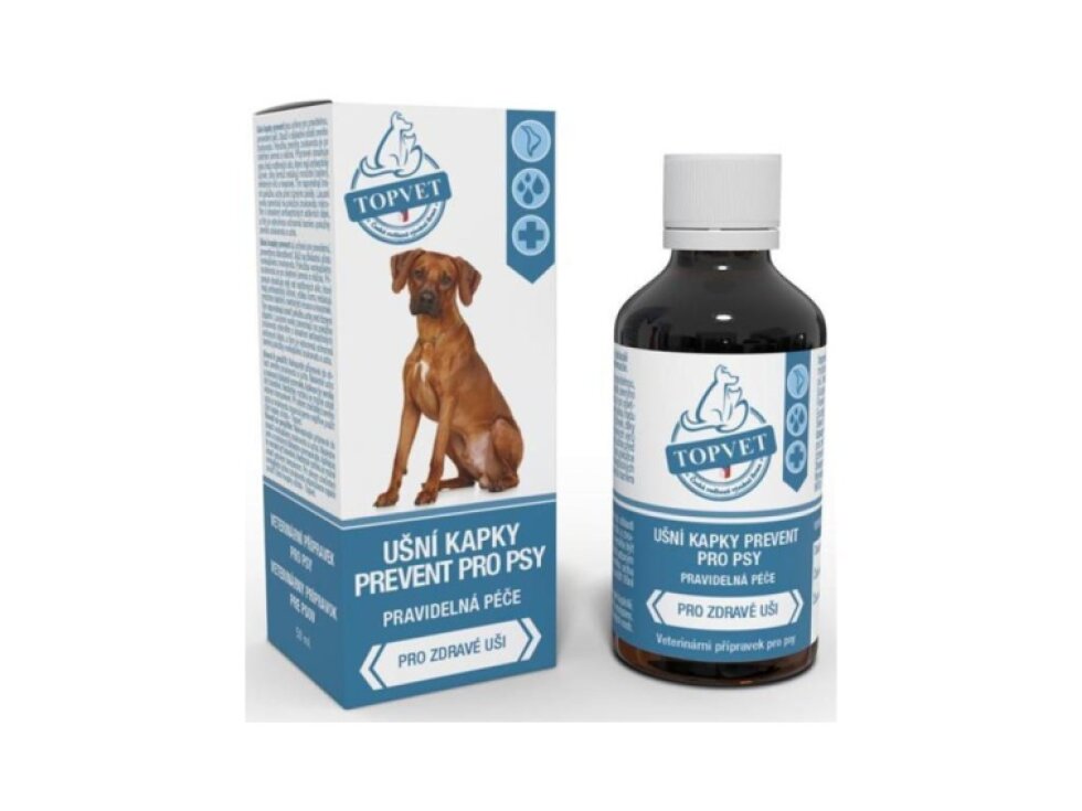Topvet Prevent - ušní kapky pro psy 50 ml