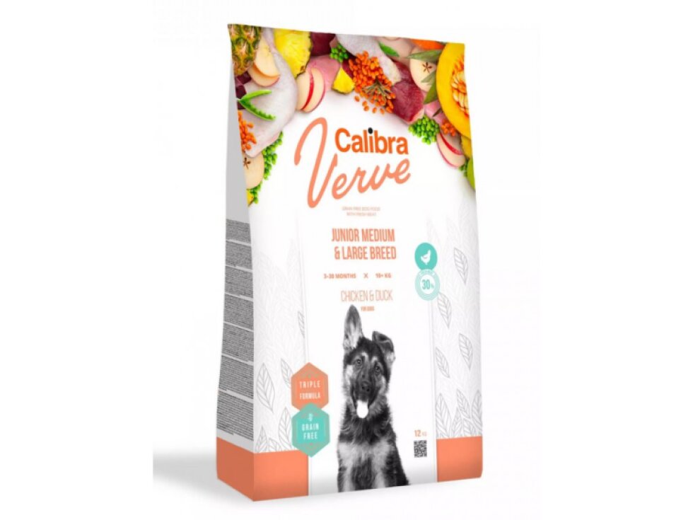 Calibra Dog Verve GF Junior M&L Chicken&Duck