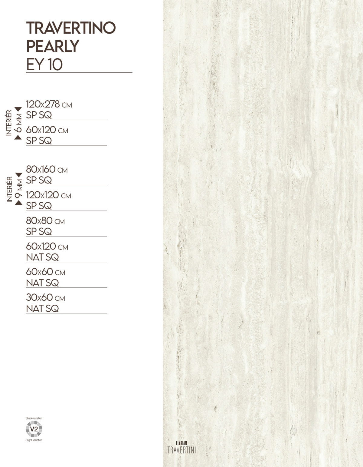 Dlažba a obklad Elysian 9 mm - Travertino Light EY 07