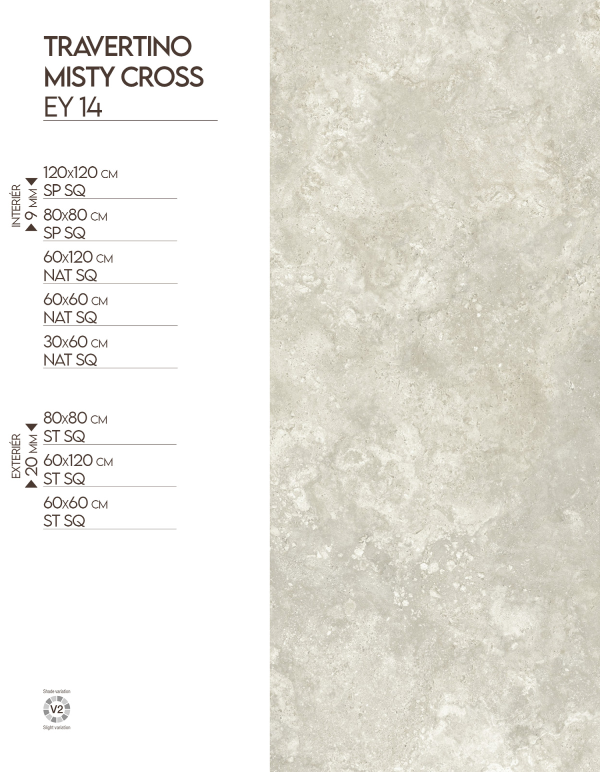 Dlažba a obklad Elysian 9 mm - Travertino Light EY 07