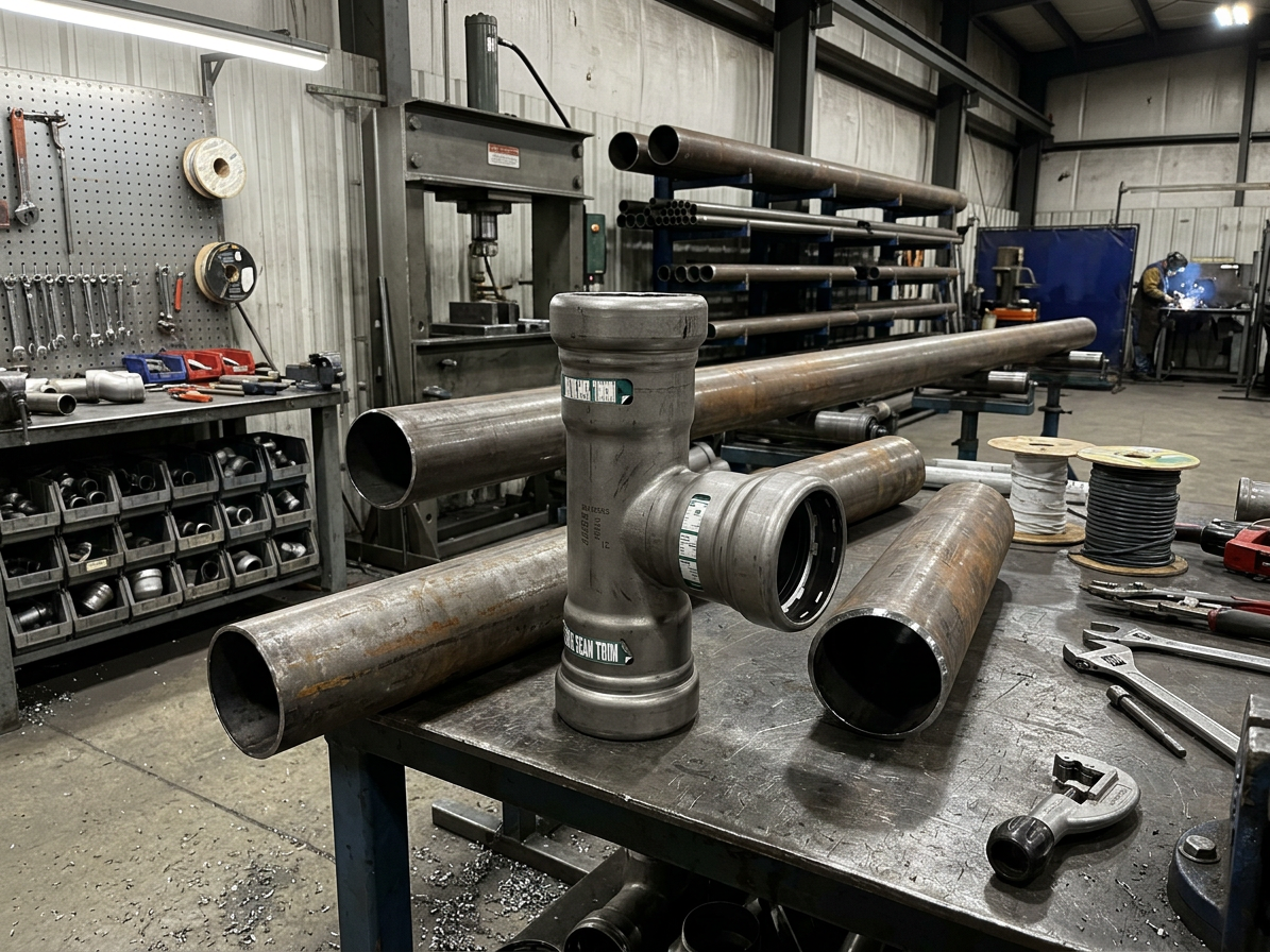 T-kus 6/4"x1"x6/4" Heavy Steel plyn