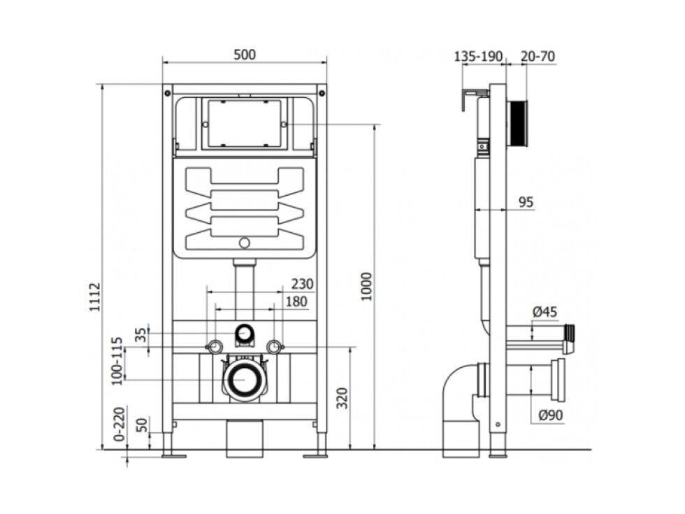 Mexen Fenix Slim podomietkový modul pre závesné WC - 60100