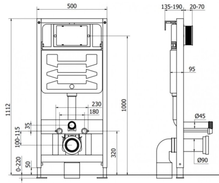 Mexen Fenix Slim podomietkový modul pre závesné WC - 60100