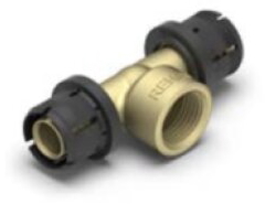 T-kus 25x3/4"x25 FASTLOC mosadz/plast voda vnut.z