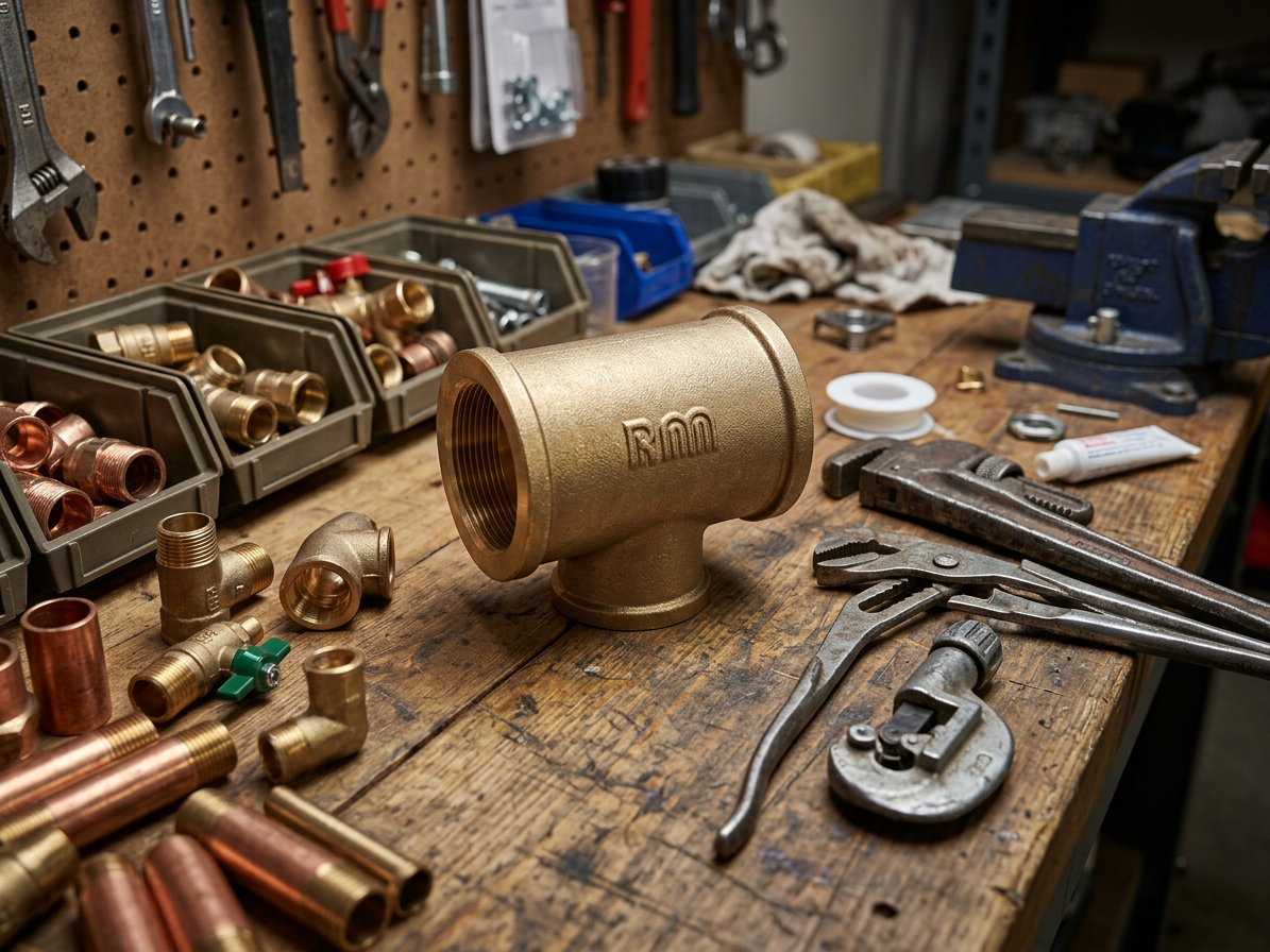 T-kus 3/4"x1/2"x3/4" mosadz redukovaný