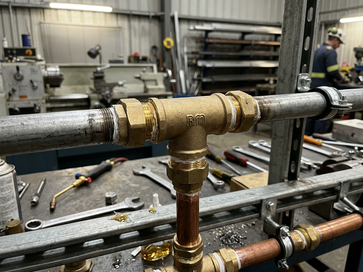 T-kus 3/8" mosadz