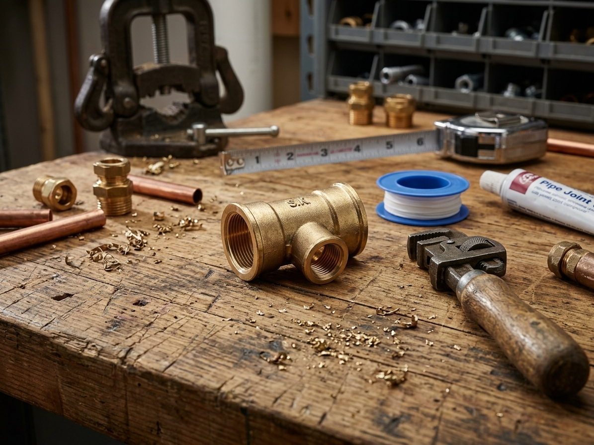 T-kus 3/4"x1/2"x3/4" mosadz redukovaný