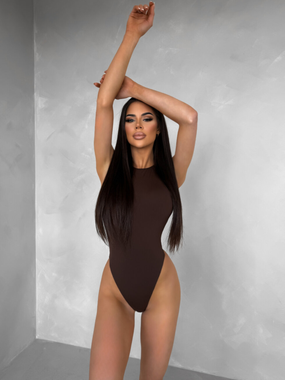 Hnědé basic elastické body LORIMY
