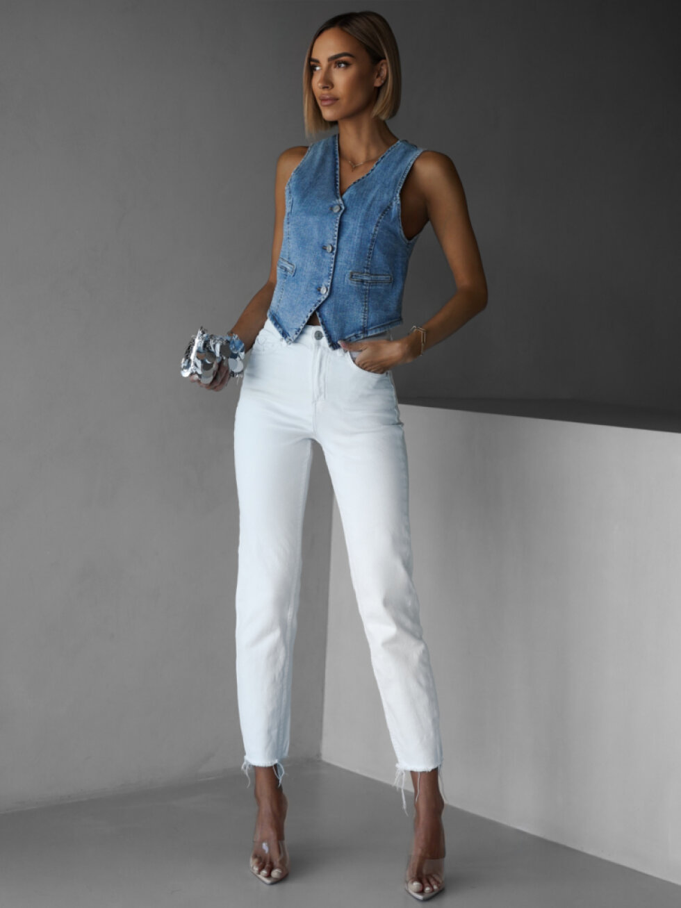 Modrá džínová vesta ABDIEL