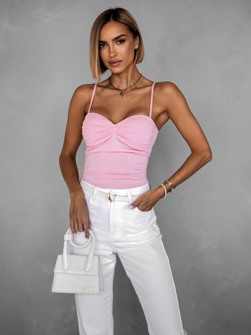 Růžové elegantní body AMIRLAN