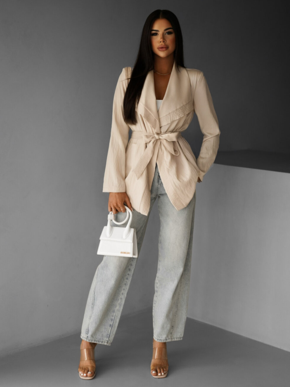 Krémová vázací tunika STEFFONA