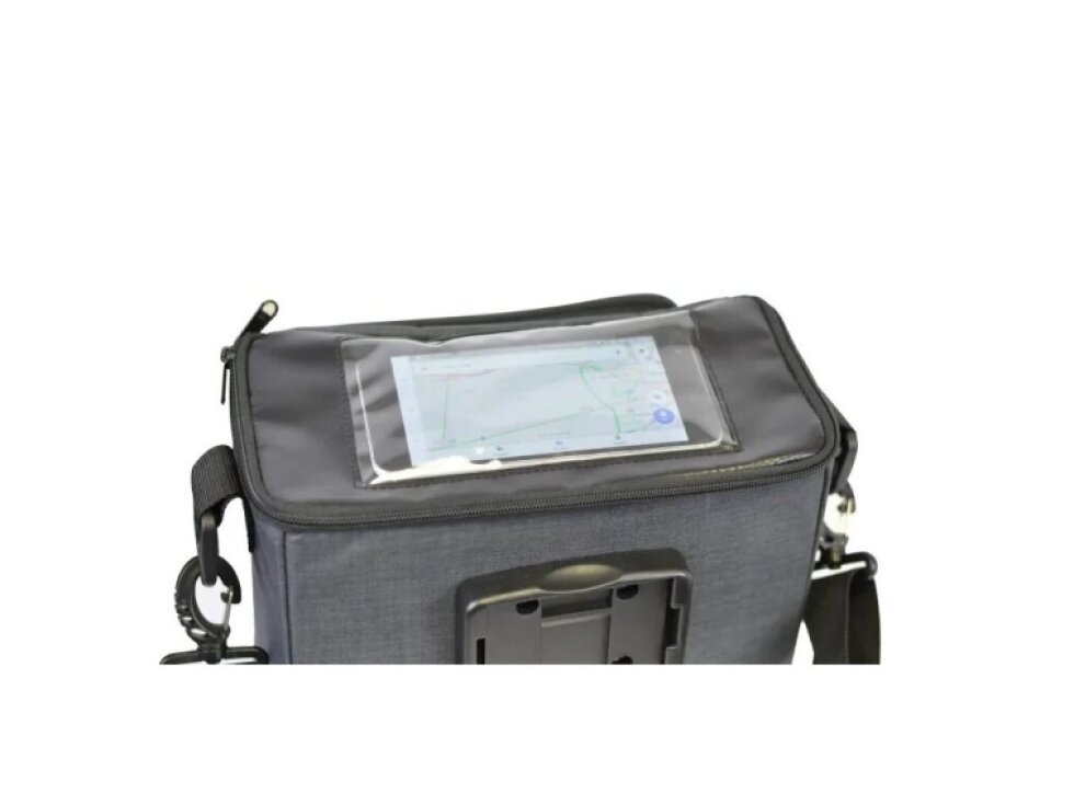 Brašna na řidítka QT s mapníkem šedá Qfix