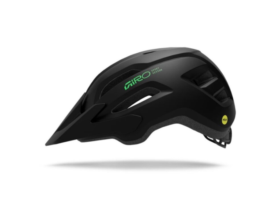 Helma Giro Fixture II Mips Youth Mat Black/Viv.Grn