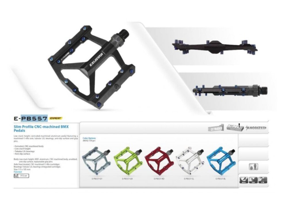 pedály EXUSTAR PB557-BL modré