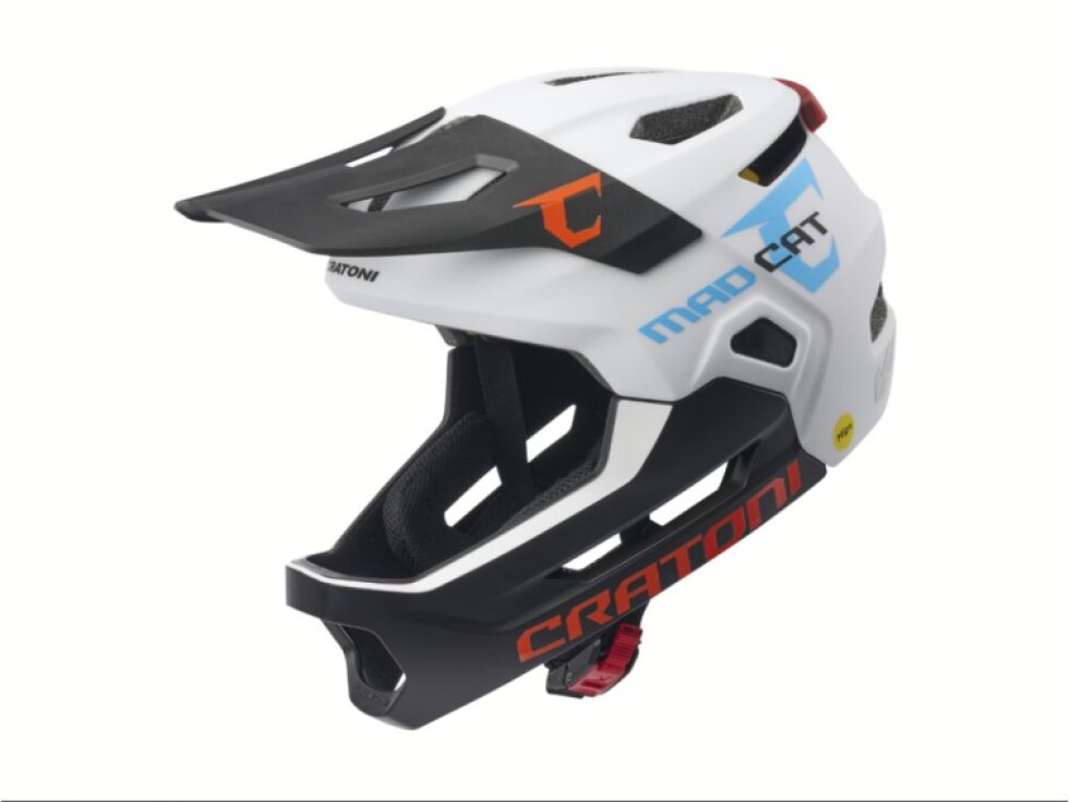Dětská helma Cratoni MadCat Mips white/black matt