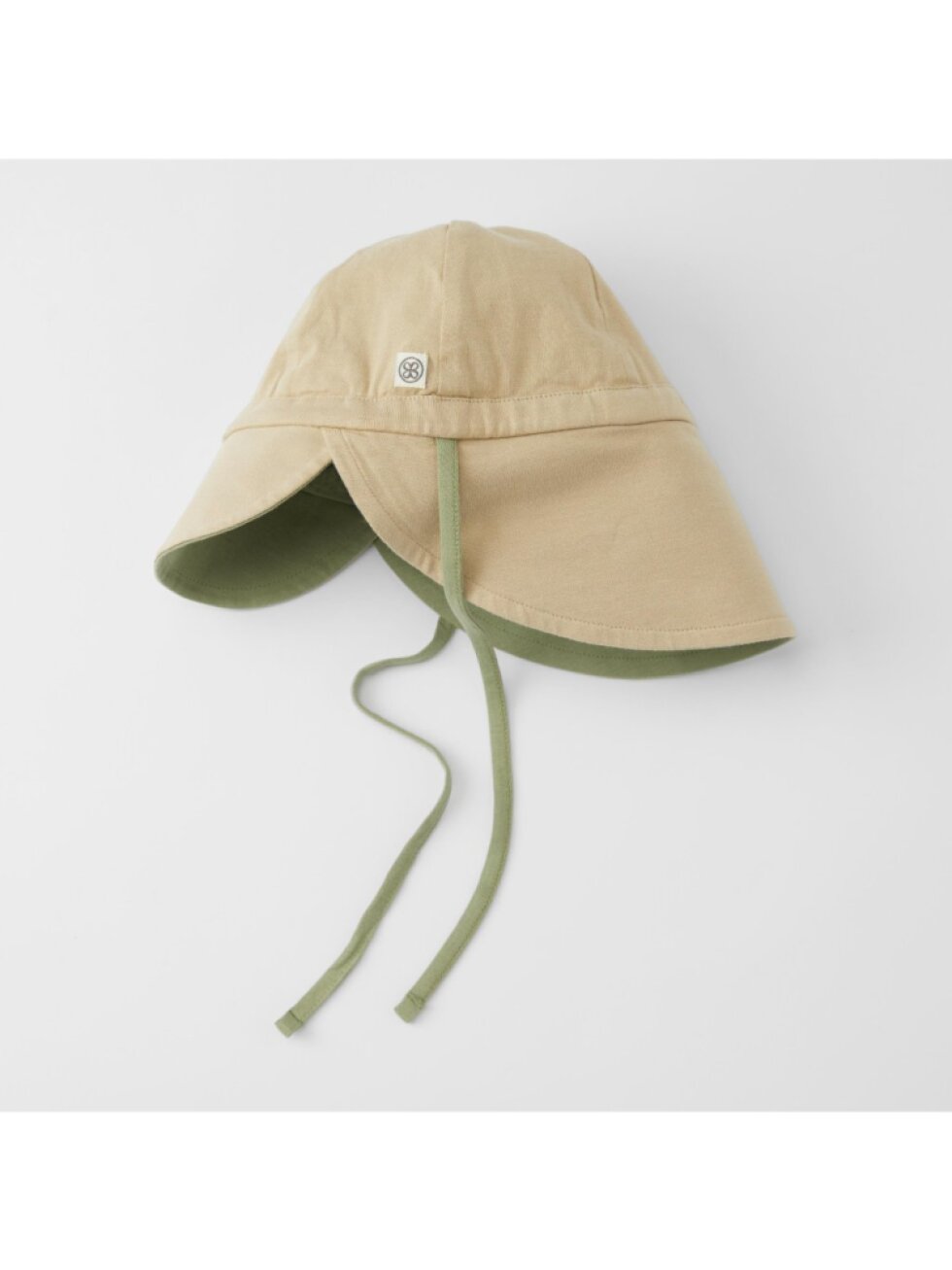Cloby Oboustranný klobouček UPF50+ Olive green/Sandy cream 0-6m