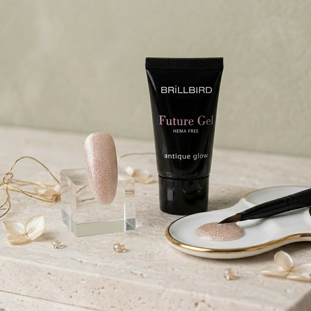 Polygel Future gel | Antique Glow | 27ml - třpytivý | BrillBird