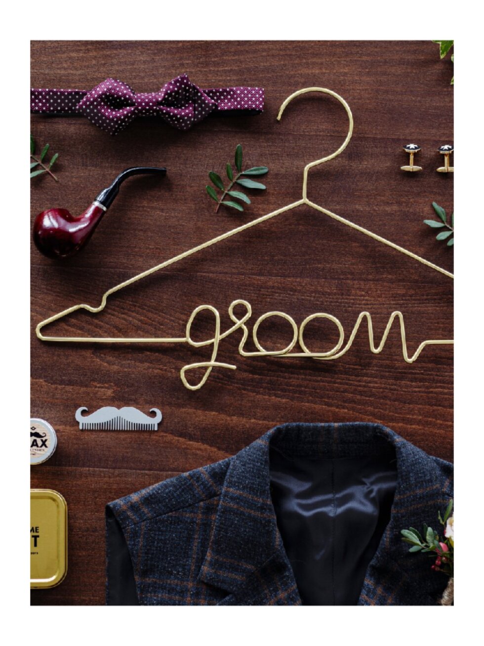 Kovové ramínko Groom – svatební ramínko pro ženicha