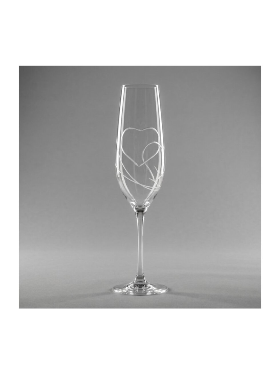 Set skleniček Prosecco s broušenými srdci