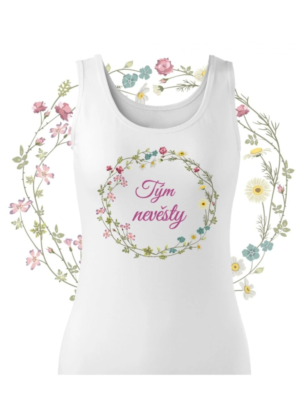 Květinové tílko luční kvítí- tým nevěsty