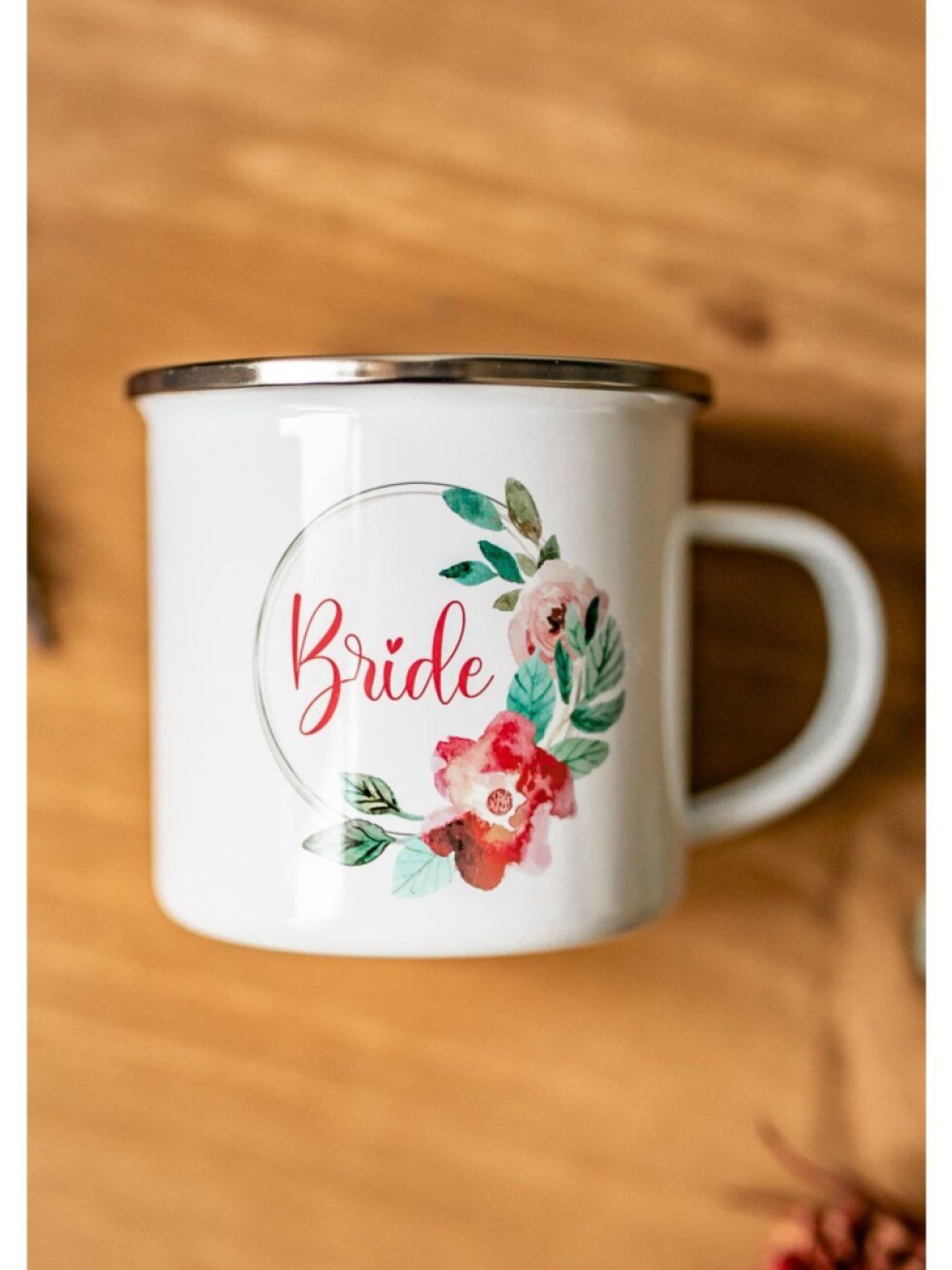 Bílý plecháček - Bride akvarelový věneček