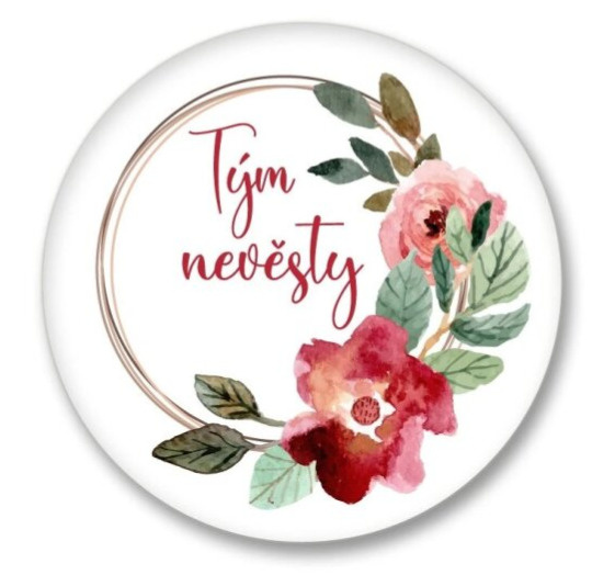 Placka akvarelový věneček- Tým nevěsty