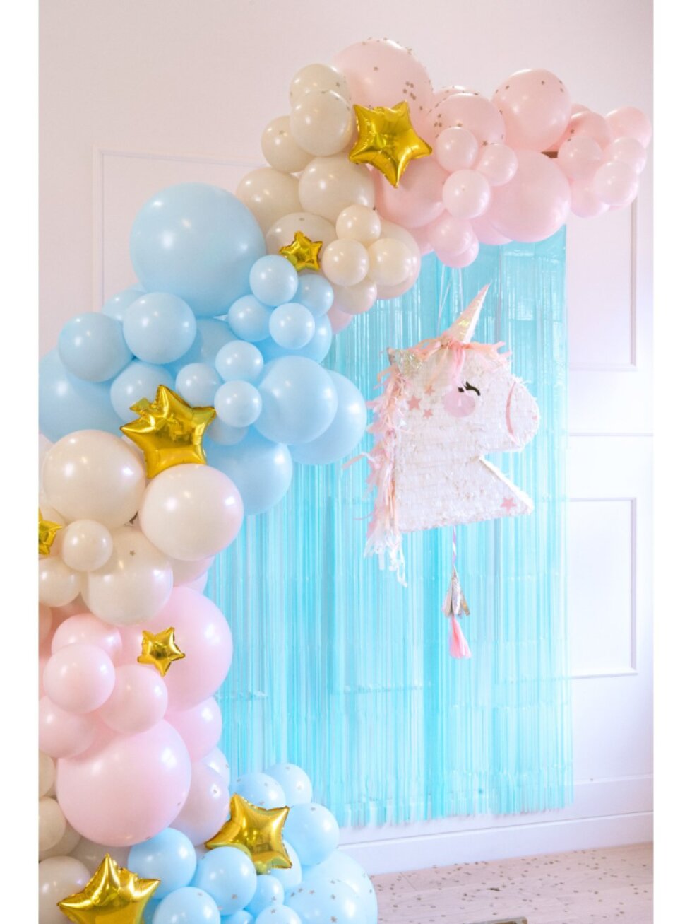 Piñata hlava jednorožce skládací 41 × 48 × 10 cm