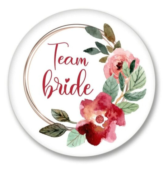 Placka akvarelový věneček- Team bride