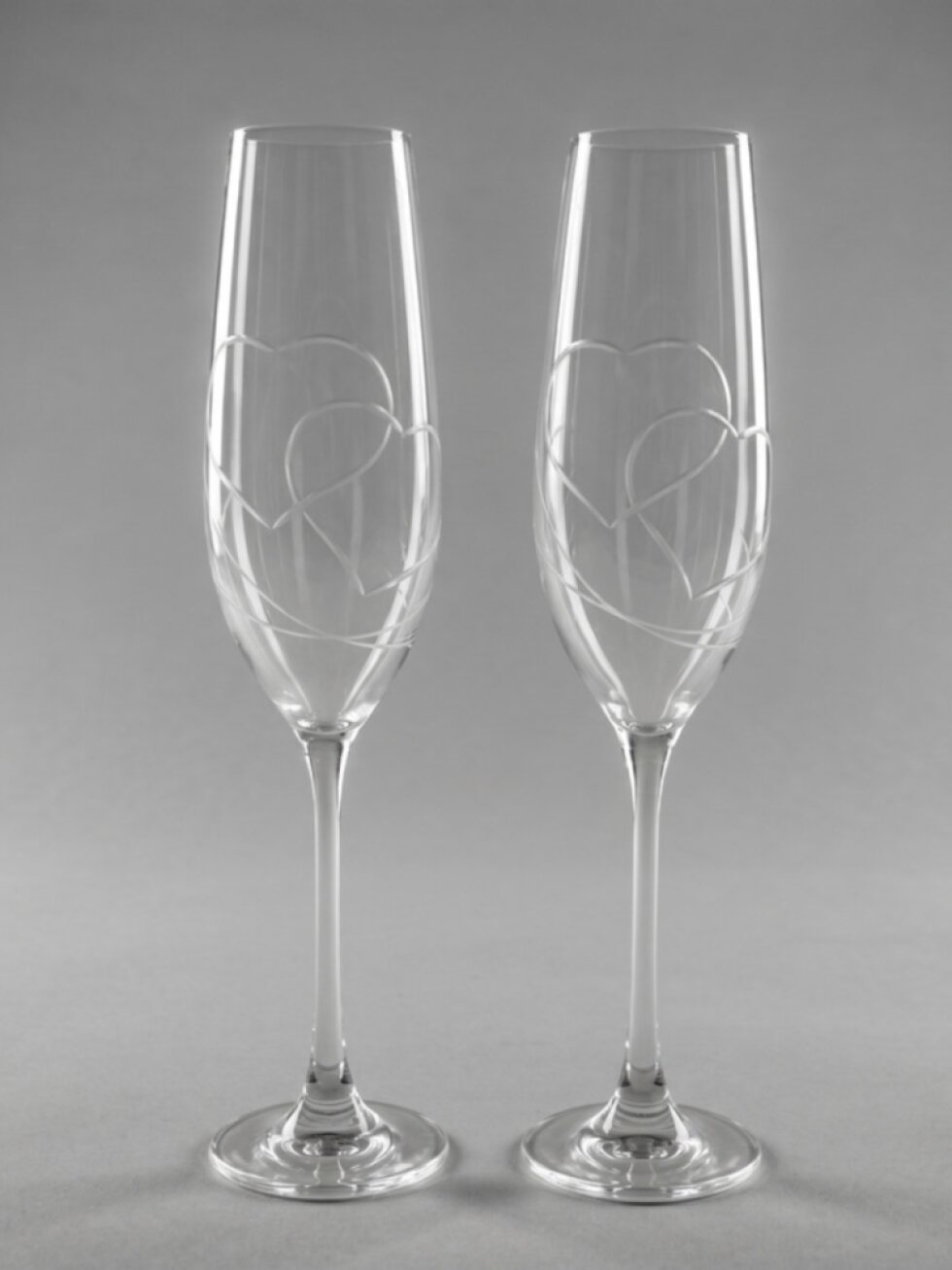 Set skleniček Prosecco s broušenými srdci