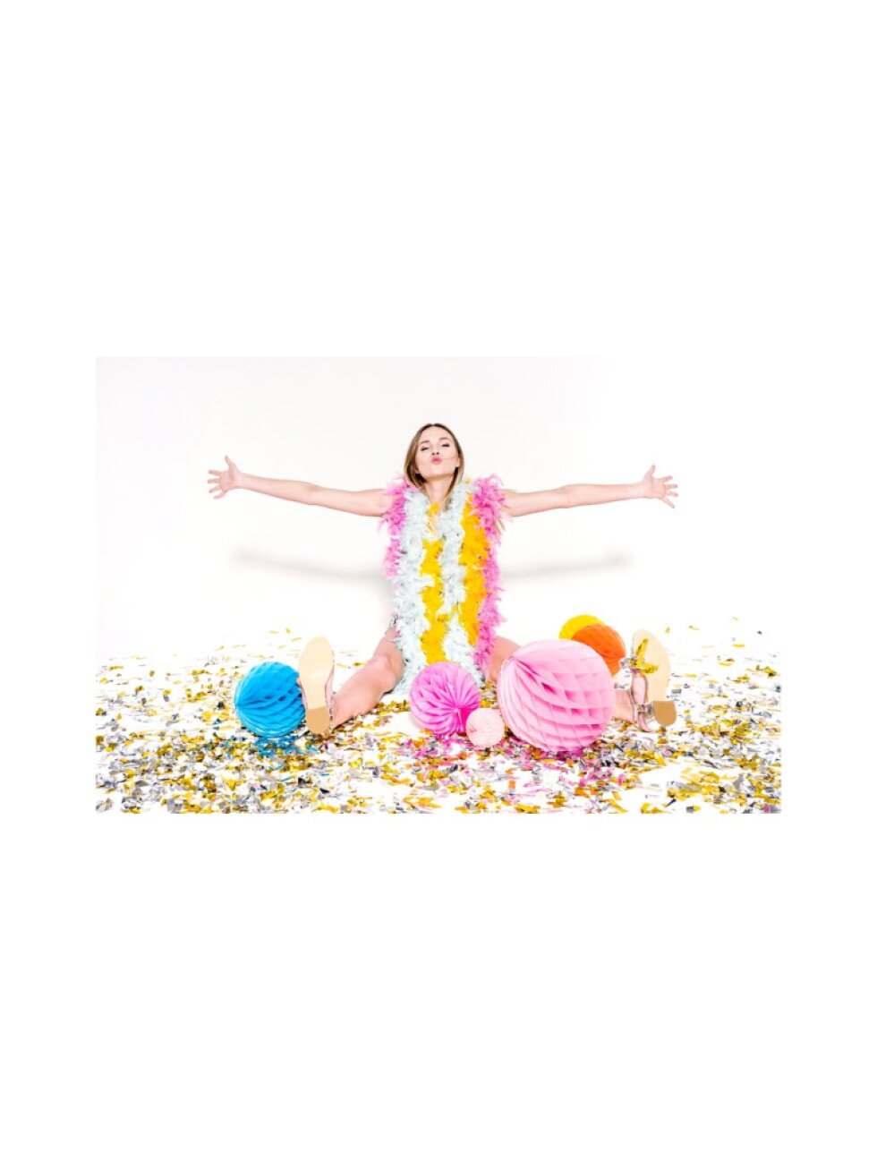 Papírová koule honeycomb světle růžová 20 cm