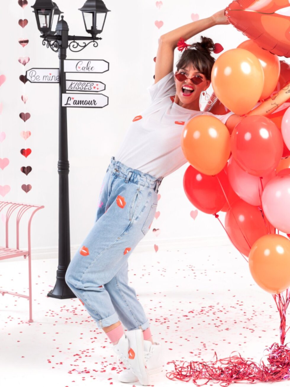 Konfety srdce světle růžové – 1,6 × 1,6 cm (15 g)