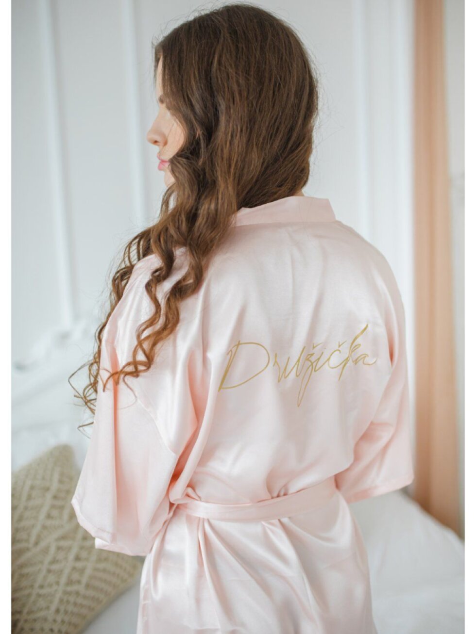 Svatební župan světle růžový - Družička