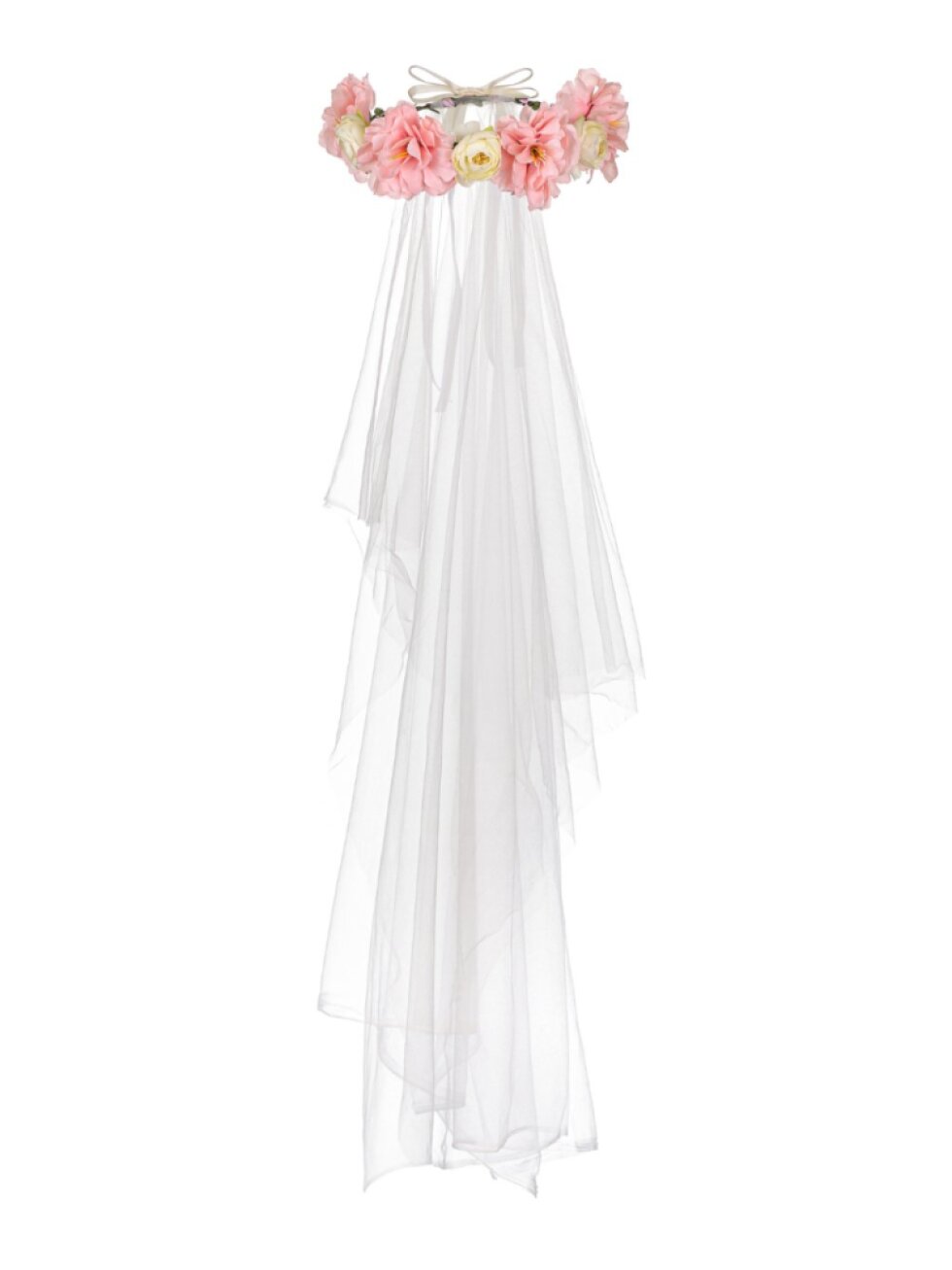 Čelenka s květinami a dlouhým závojem na rozlučku