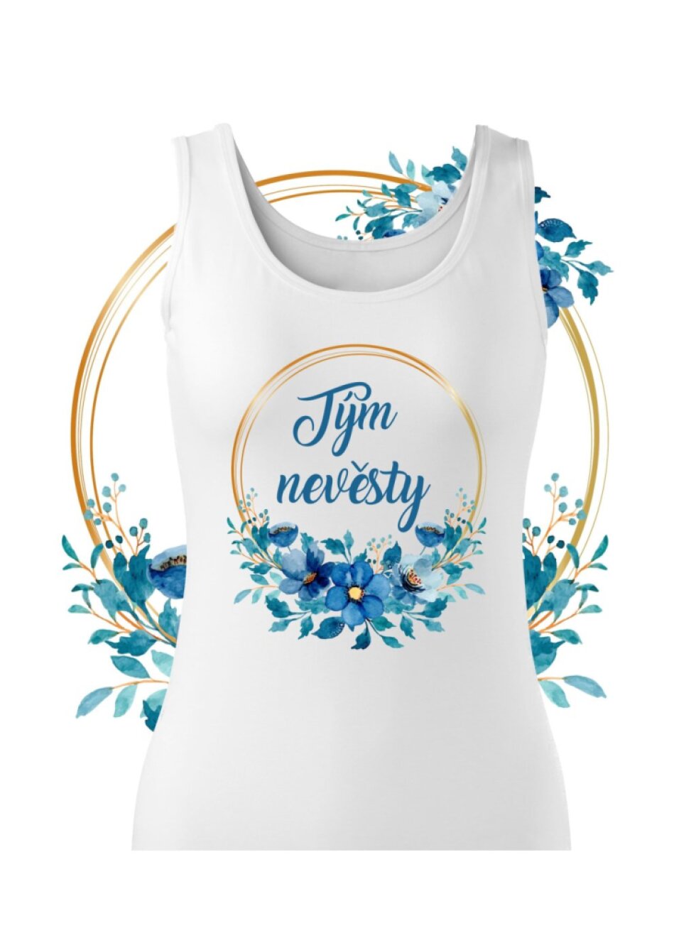 Tílko modré květy - Tým nevěsty