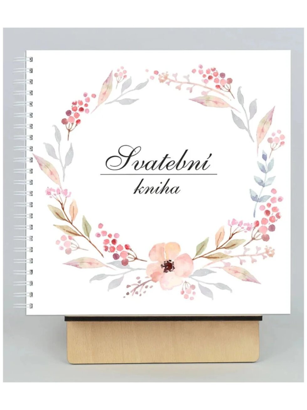 Svatební kniha květinová jemná – čtvercová, kroužková