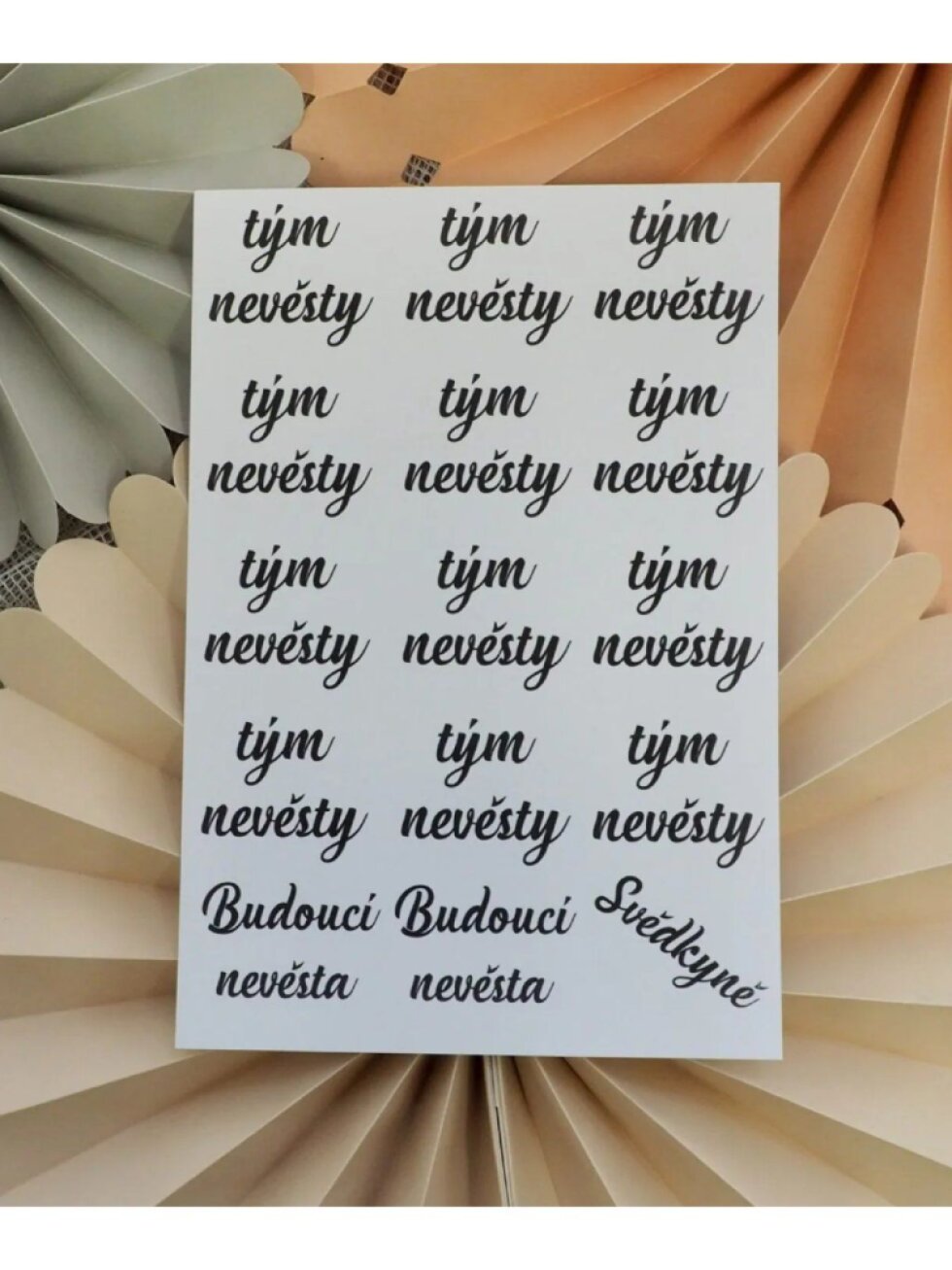 Černobílé tetování Nevěsta + tým nevěsty