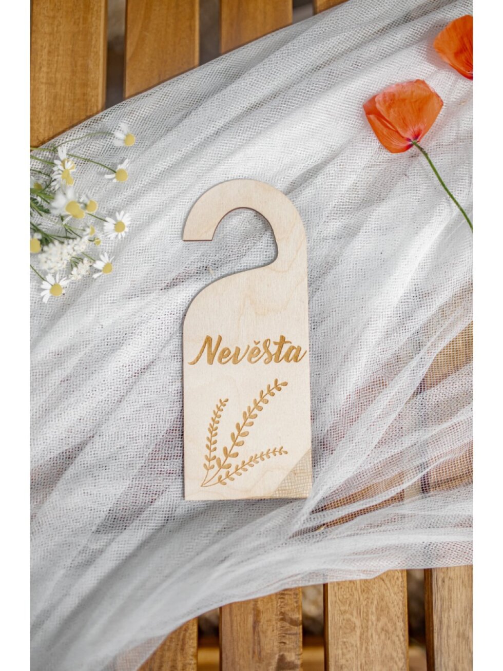 Visačka na dveře květy - ženich/nevěsta
