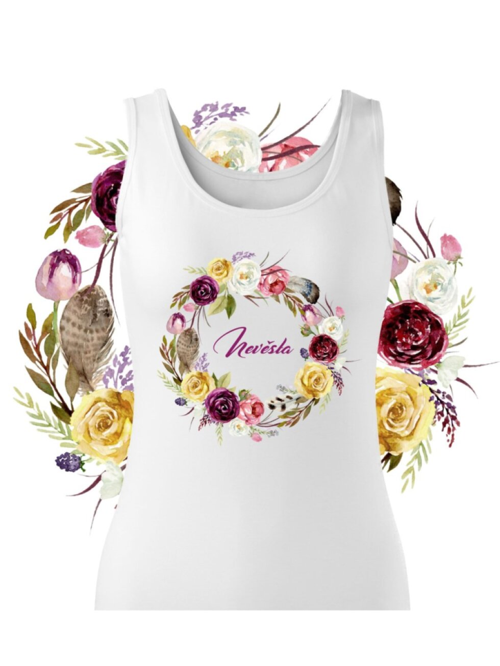 Tílko boho věneček - Nevěsta