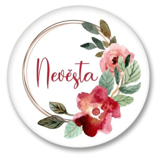 Placka akvarelový věneček - Nevěsta
