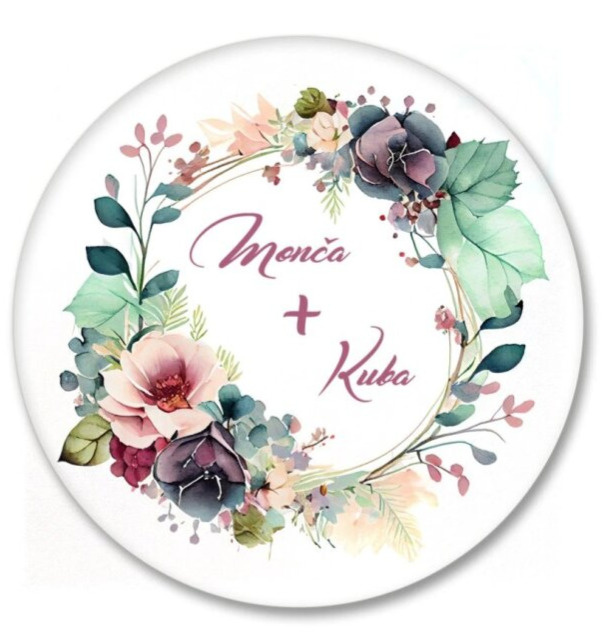 Placka se jmény - bohatý věneček - set 10 ks