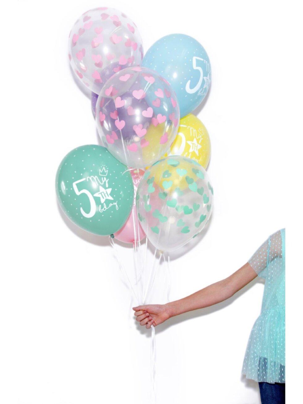 Latexové balonky srdíčka růžová 30 cm – crystal clear, 10 ks